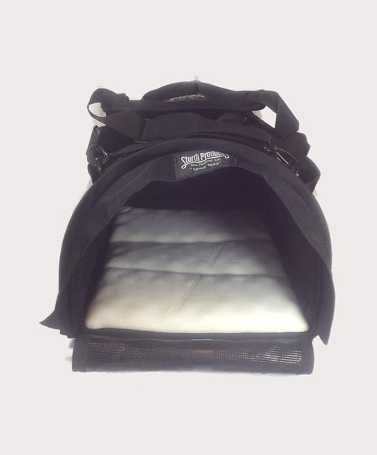 SturdiBag Medium Pet Travel Carrier: Flexible Height for Cat and Dog Soft Sided with Safety Clips and Seatbelt Straps| Black, 15" x 12" x 12" (PN: SB1.5-PRO-BL)