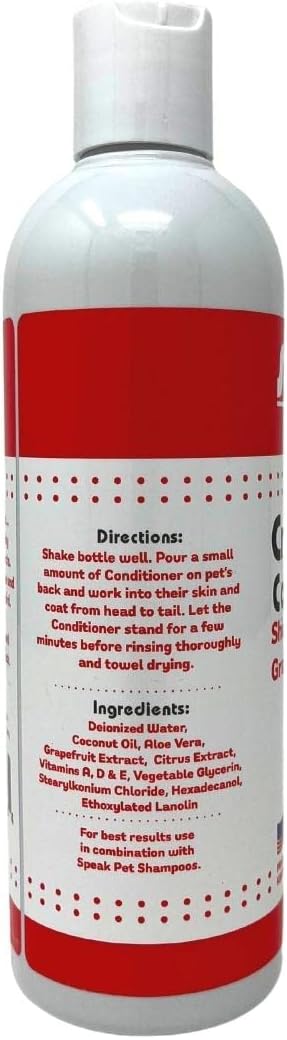 Dog Natural Cream Rinse Conditioner, Shine Enhancing Grapefruit Citrus, 17oz