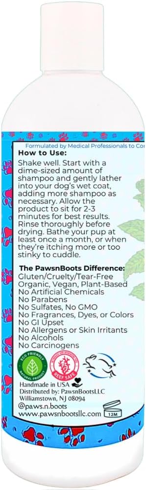 6-in-1 Dog Shampoo - Fast Relief for Allergies, Dry, Itchy, Skin. Premium & Beneficial Ingredients to Repair and Nourish The Skin/Coat. 100% Natural, Organic, Plant-Based, Dober-Mint