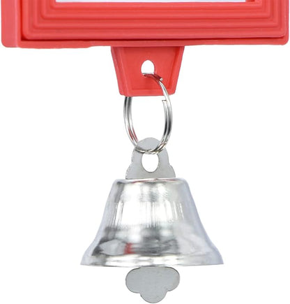 4 PCS Bird Mirror with Bell Parrot Hanging Interactive Playing Toy for Cockatiel Parakeets Canaries Budgie Cage Accessories