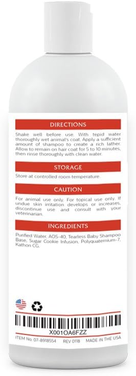 SEAMUS Sugar Cookie Tearless Puppy Shampoo  Made from Tearless Baby Shampoo, soap-Free, Hypo-allergenic, Ideal for Sensitive Skin, Best Shampoo for Puppies, Dogs, Cats, Kittens and Horses