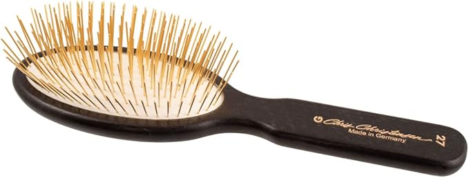 Chris Christensen 27mm Pin Dog Brush, Gold Series, Groom Like a Professional, Gold-Plated Stainless Steel Pins, Perfect for Fragile Coats, 30% More Pins, Ground and Polished Tips