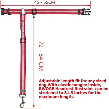 2 Piece Set Dog Seat Belt Retractable Dog Car Seatbelts Adjustable Pet Seat Belt for Vehicle Headrest Restraint Adjustable Heavy Duty & Elastic & Durable Car Harness for Dogs