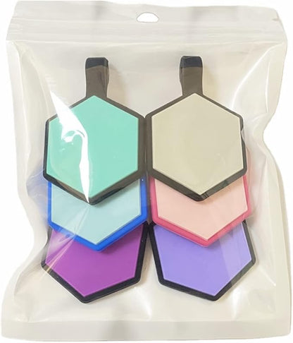 6 Pack Original Silent Hexagon Shape Silicone Pet Tag,Modifiable ID Dog Tags,with Double Blank Sides to Engrave,6 Lovely Colors in One Set