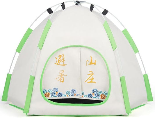 Cute Cat Teepee Cave,Bunny Pet Tent Foldable Indoor Outdoor with Thick Mat,Dog Puppy Bed,Portable Dog House,Puppy Bunny,Pet Tent Teepee (K, M)