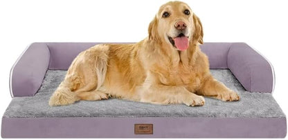 Orthopedic Large Dog Bed Washable, Orthopedic Dog Bed with Washable Removable Cover, XLarge Orthopedic Dog Beds for Large Dogs, Waterproof Pet Beds and Non-Slip Bottom, Extra Purple Large Dog Bed