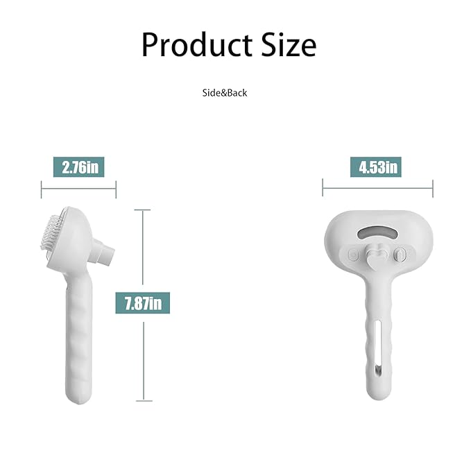 3 - in - 1 Pet Steam Brush for Cats & Dogs - Suitable for All Hair Types! One - Click Spray; Comfortable Massage; Superior Deshedding & Skin Care; Quiet Operation at 36dB (White)