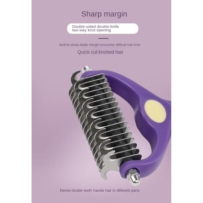 Professional Pet Comb Brush Dog and Cat Comb Double sided to remove tangles and loose hair Suitable for small, medium, and large cats and dogs