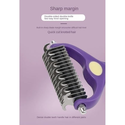 Professional Pet Comb Brush Dog and Cat Comb Double sided to remove tangles and loose hair Suitable for small, medium, and large cats and dogs