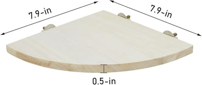 Wontee Bird Perch Stand 2 Pack Wooden Platform Corner Ledge for Budgies Cockatiels Conures African Greys Rats Gerbils Chinchillas Squirrels (L (7.9"x7.9")