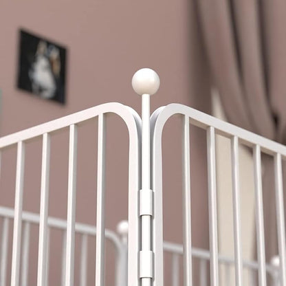 Dog Pen Pet Playpen Panel Pen Bunny Fence Indoor Outdoor Fence Playpen Heavy Duty Exercise Pen Dog Crate Cage Kennel(White)