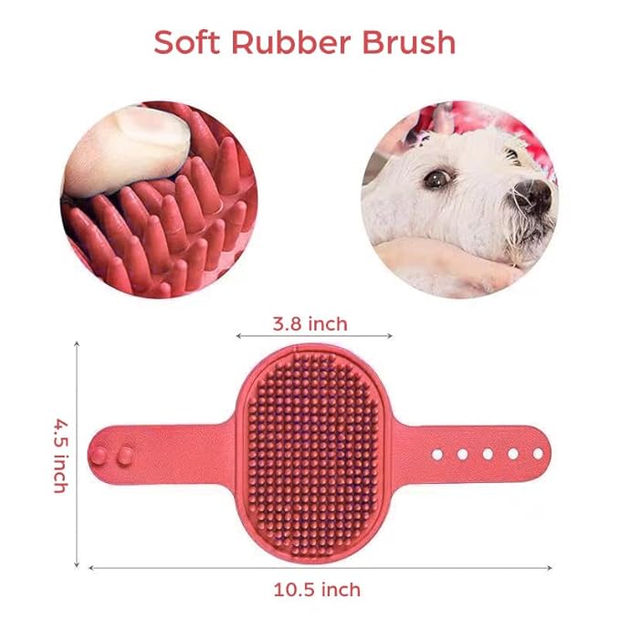 Dog Paw Cleaner for Large Dogs (with 3 Towels & Dog Bath Brush), Dog Paw Washer, Muddy Paw Cleaner, Pet Foot Cleaner (Large, Red)