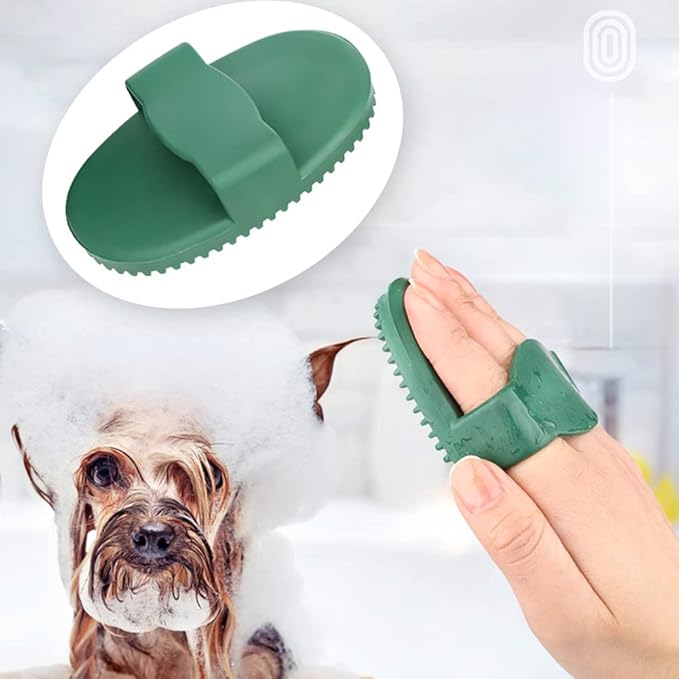 4 Pack Dog Grooming Brush Bath Washing Massage Brush with Handle Pet Shower & Bath Tools for Short & Long Haired Dogs and Cats