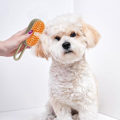Nidouillet Steamy Cat Brush, 3 in 1 Multifunctional Cat Steamy Brush, Steam Cat Hair Brush for Massage, Electric Steamy Dog Brush,Pet Steam Brush for Removing Tangled And Loose Hair (coffee)