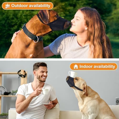 Dog Mouth, Soft Mesh Mouth for Small, Medium and Large Dogs, Anti-biting Barking Chewing, Breathable Drinking Adjustable Cleaning, For German Shepherd Husky Labrador Retriever (Blue) (Medium)