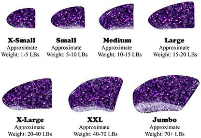 40-Pack Soft Nail Caps for Dogs Claws Purple Holographic Glitter Medium