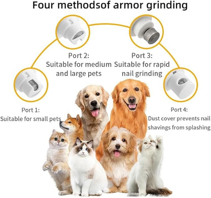 Dog Nail Trimmers, 4-Speed Dog Nail Grinder, Painless & Quiet Pet Nail Trimmer for Large Dogs, Medium & Small Dogs/Catsï¼2 Grinder Wheelsï¼