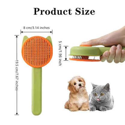 1 PCS Cat Brush Professional Cat Grooming Brush Cat Comb Dog Brush Dog Grooming Brush Pet Brush Tool with Cleaning Button for Cat Dog