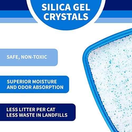 Litter Pearls Tracksless Unscented Non-Clumping Crystal Cat Litter with Odorbond, 10.5 lb,White, Clear and Blue Crystals,635426