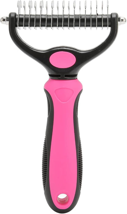 Undercoat Rake For Dogs,Double-Sided Dog Brush for Shedding,Dogs/Cats Professional Deshedding Brush,Removes Mats Tangled & Thinning Hairs with No Scratch,