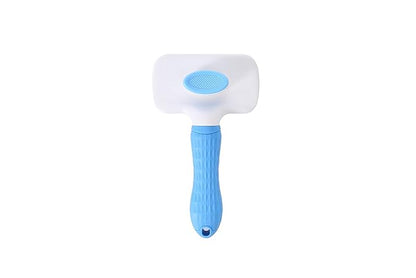 K-KINDEDGE Self Cleaning Slicker Brush,Dog Brush & Cat Brush with Massage Particles,Removes Loose hair & Tangles,Skin Friendly & Promote Circulation (Sky Blue)