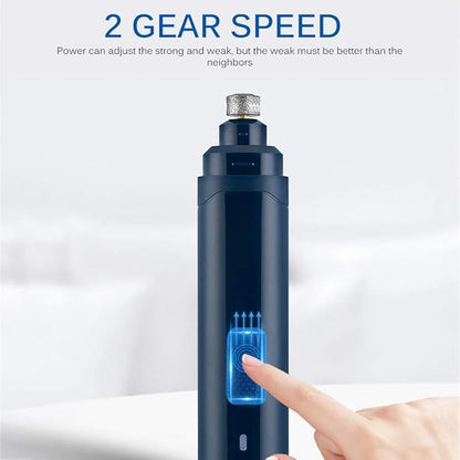 Dog Nail Grinder Upgraded - Professional 2-Speed Electric Rechargeable Pet Nail Trimmer Painless Paws Grooming & Smoothing for Small Medium Large Dogs & Cats