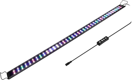 hygger 32W Full Spectrum Aquarium LED Light with 10 Levels of Brightness, White Blue Red Green LEDs,6H8H12H Timer,RGB Light for 46-54IN Freshwater Fish Tank, Aquatic Plants Tropical Ornamental Fish
