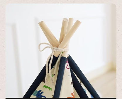 Solid Wood Cat Tent Indoor with Thick Mat,Portable Dog House Dog Teepee Tent,Cute Cat Teepee Cave, Cat Bed,Dog Bed Tent,Puppy Bed Tent,Bunny Tent,Pet Tent Teepee