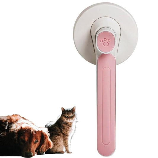 1 Pcs Cat Grooming Brush, Cat Brush Cats Grooming Dematting Comb Self Cleaning Slicker Brushes for Dogs Cats Pet for Shedding Remove Undercoat Mats Hair Pet Massage-Self Cleaning Slicker Brush, Pink