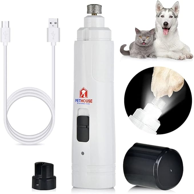 Pet Nail Grinder for Small-Breed Canines: Dog Nail Trimmer with Speed Adjustment, Safe Dog Nail Clippers, Automatic Dog Nail Trimmer, and Quiet Cat Nail File in All-Inclusive Durable Chassis
