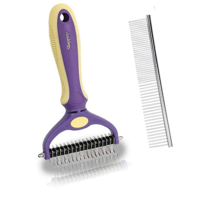 Professional Pet Comb Brush Dog and Cat Comb Double sided to remove tangles and loose hair Suitable for small, medium, and large cats and dogs