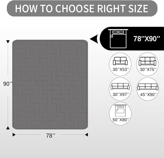 fuguitex Waterproof Dog Bed Cover Couch Cover for Pet Anti-Slip Cat Mat Pet Pad Blanket for Sofa Chair Recliner Bed Furniture Protrctor