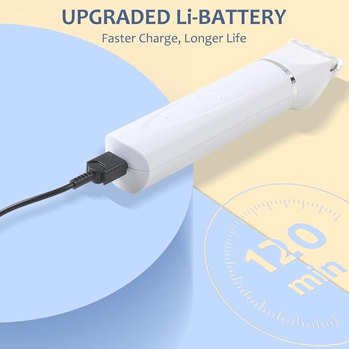 4 in 1 Dog Grooming Kit - Dog Clippers, Rechargeable, Low Noise - Multi-Functional for Hair on Pets Toes Hair Repair on face Around Ears and toenail Grinding