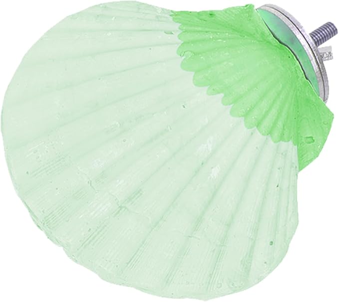 Bird Perches for Cage, Abrasive Surface High Calcium Mineral Parrot Perch Stand - Bird Nail File for Claw & Beak Health, Colorful Ceramic Bird Cage Accessories (Green, Shell)