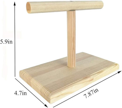LINSHRY Bird Training Stand, Portable Tabletop Bird Perch Spin Training Perch for Parakeets Conures Lovebirds or Cockatiels