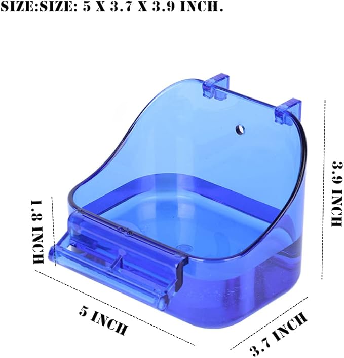 YJJKJ Pet Bird Bath Box, Bird Caged Parrot Bathing Tub, Bird Cage Accessory Bathing Tub Bath for Small Brids Parakeet Canary Budgerigar Lovebirds (Random Color)