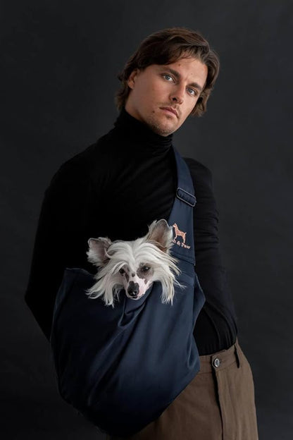 Noah & Paw Dog Sling Carrier for Small Dogs 5-18lb, Dog Sling for Small Dogs and Cats, Dog Carrier with Adjustable Padded Strap, Premium Twill, Lined with Fur, Double Safety Feature, Machine Washable