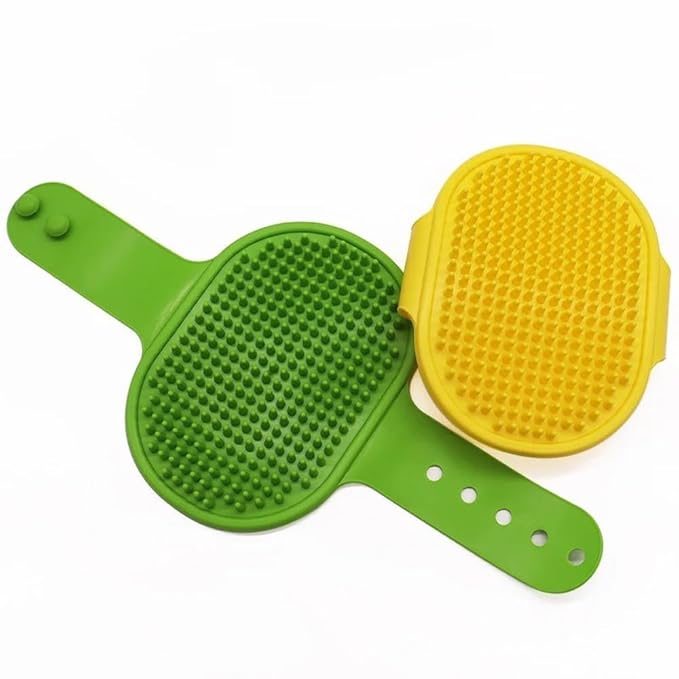 1 Dog Grooming Brush & 1 Dog Bath Shampoo Brush Set - Colors Chosen at Random