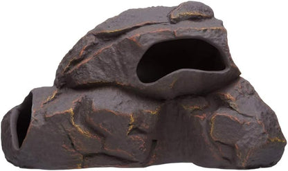 Plecoceramics Aquarium Ceramic Decorations Cave Betta Stone Decor - Aquarium Fish Tank Hideway Decor for breeding Cichlids Plecos Betta Toys Hideout (Magma Rock)