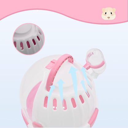 Hamster Carrier Cage Portable_ages Small Animals Carry Travel Case with Water Bottle Plastic Breathable_uinea Pig Outgoing Cage for Dwarf Hamster Ferret Chinchillas Hedgehog (Pink)