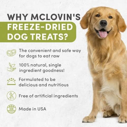 McLovin's Pet Freeze Dried Raw Beef Liver Dog Treats and Toppers, 12 oz. Canister - Single Ingredient, Grain-Free, Gluten-Free, High-Protein Treat  Healthy Dog Training Treats