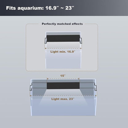GLOWRIUM Aquarium Light, LED Freshwater Fish Tank Light with Timer, Full Spectrum Planted Aquarium Grow Lights with Daylight/Moonlight Mode, Brightness Adjustable, Auto On/Off (17-23 in)