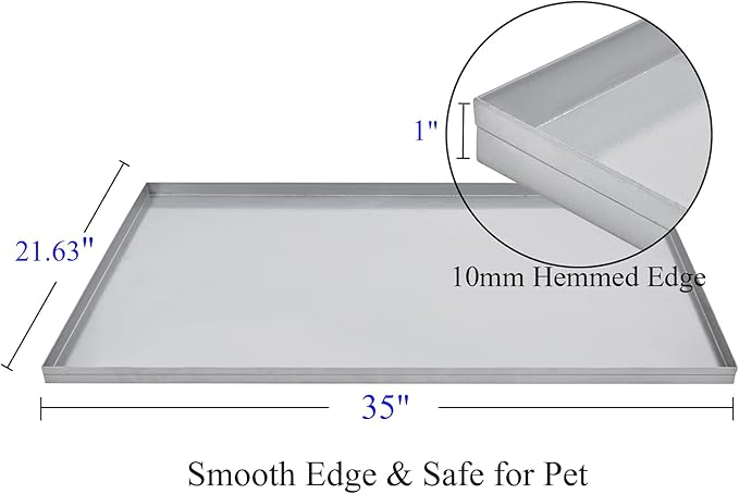 41x27.38x1 Replacement Tray for Dog Crate, Galvanized, Chew-Proof and Crack-Proof Dog Kennel Tray Replacement