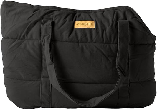 Dog Purse Carrier for Small Dogs, Cozy Plush Pet Carrier Purse, Secure Harness Clip, Lightweight Dog Tote Bag Carrier for Small Dogs and Puppies (Black)