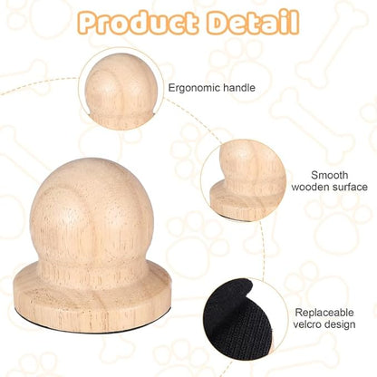 Dog Nail File Board with 3PCS Replaceable Sandpaper, Wooden Dog Nail Scratch Board Pad, Puppy Stress-Free Training Claw Care Emery Pad Treat Box Trimmers Accessories(Wood)