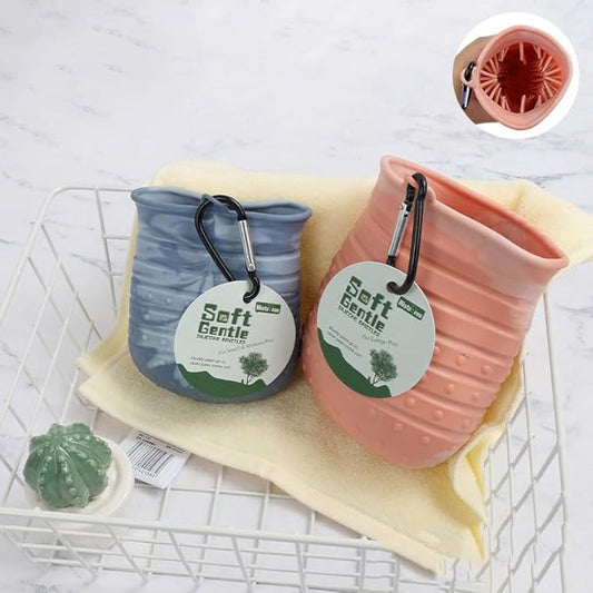 Dog Paw Cleaner, 2 in 1 Multi-Purpose Paw Cleaner, Dog Paw Scrubber and Cleaner (Large, Pink)