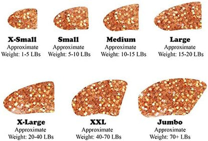 40-Pack Soft Nail Caps for Dogs Claws Gold Holographic Glitter XXL