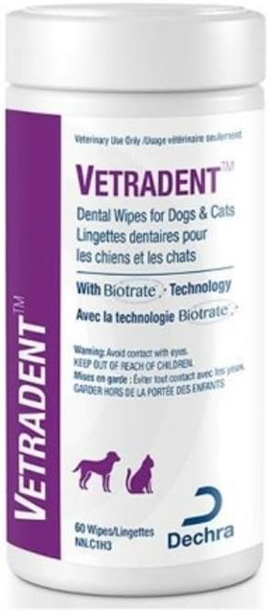Dechra Vetradent Dental Wipes for Dogs and Cats 60 Count