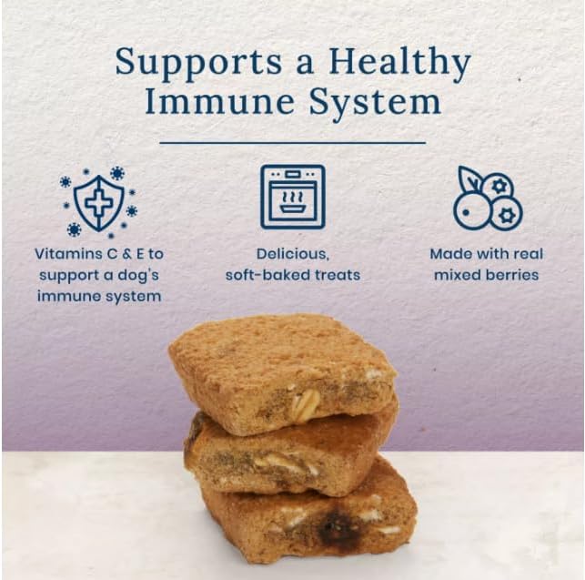 Blue Buffalo BeneBars Immune Support Dog Treats with Vitamins C & E, Made with Natural Ingredients, USA Chicken & Mixed Berries, 9-oz. Bag