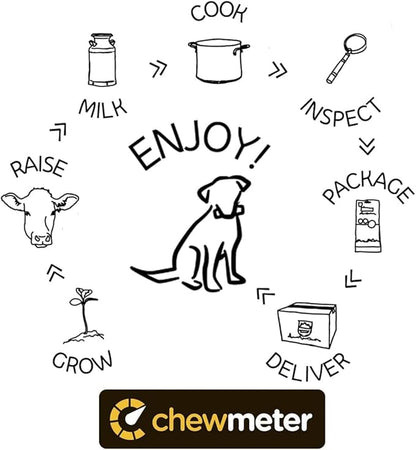 Chewmeter Himalayan Yaky Cheese Chew, 100% Natural, Long Lasting, Gluten Free, Healthy & Safe Dog Treats, Lactose & Grain Free, Protein Rich, Stain Free, Large, For Dogs 55 Lbs & Under, 3 lb Bulk Tub